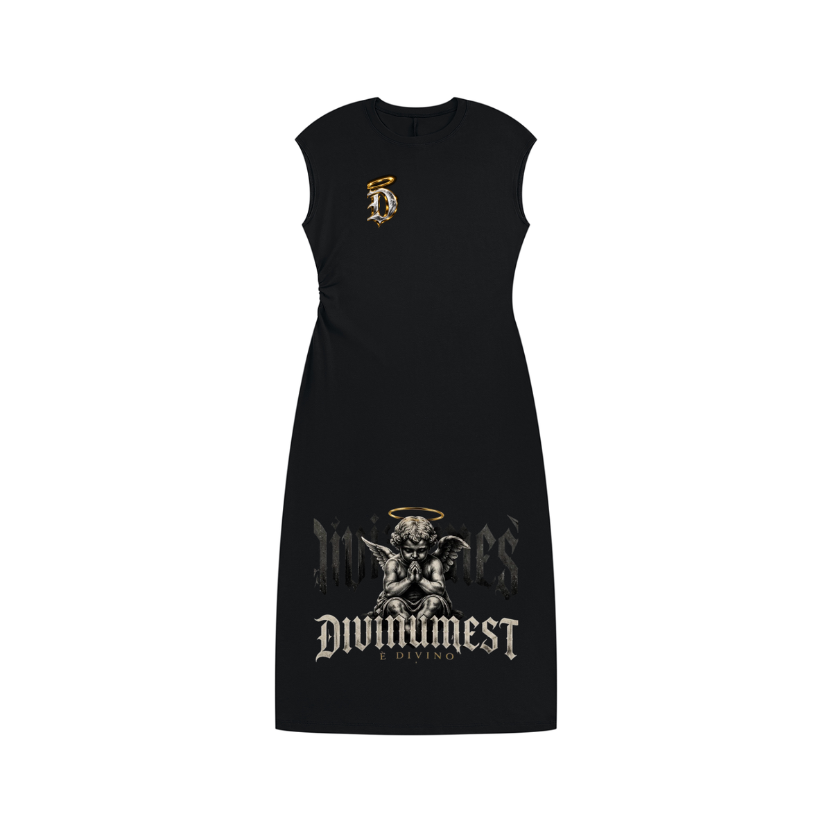 DIVINUMEST "Faithful" Ruched Sleeveless Dress