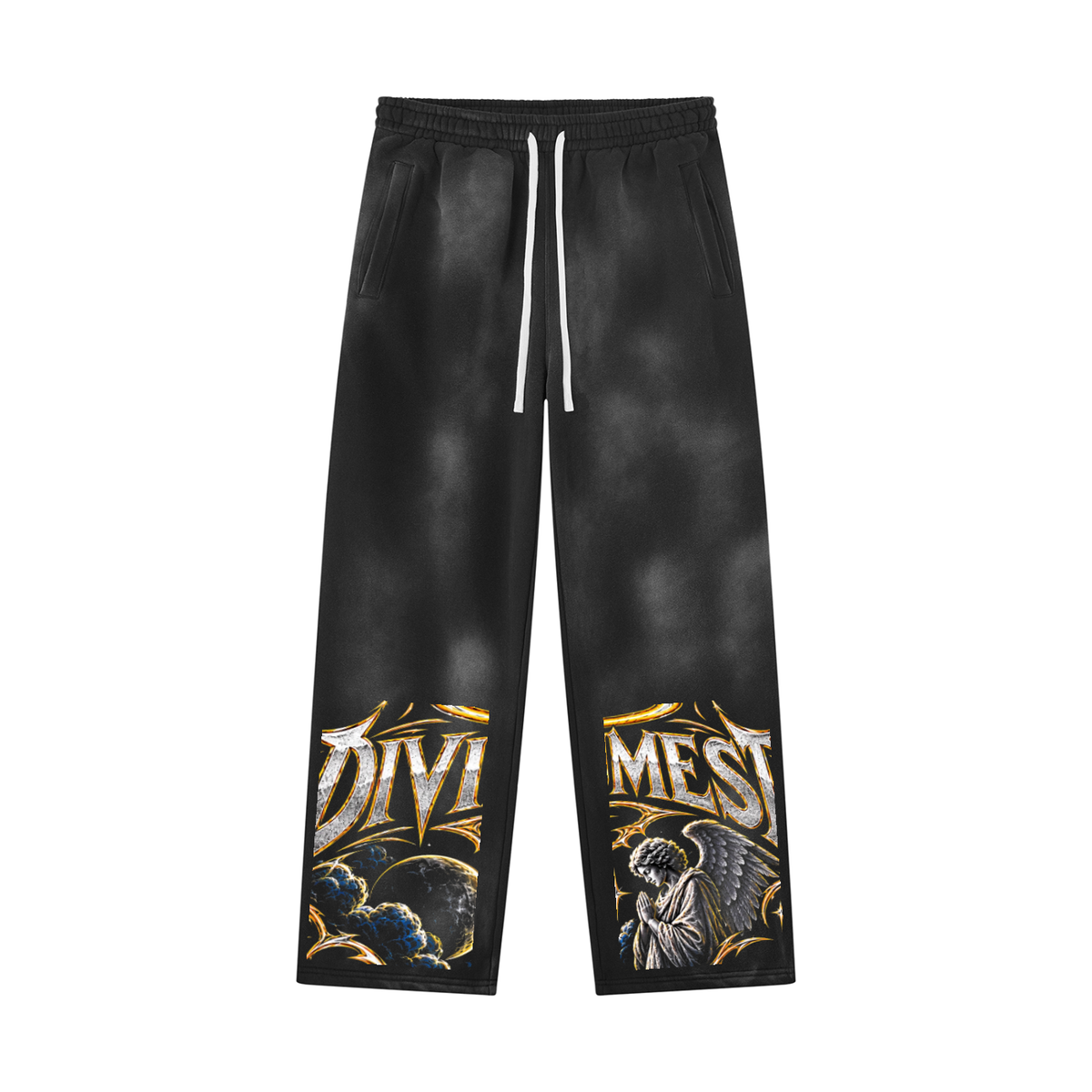 DIVINUMEST  Sunfade Wide Leg Fleece Sweatpants