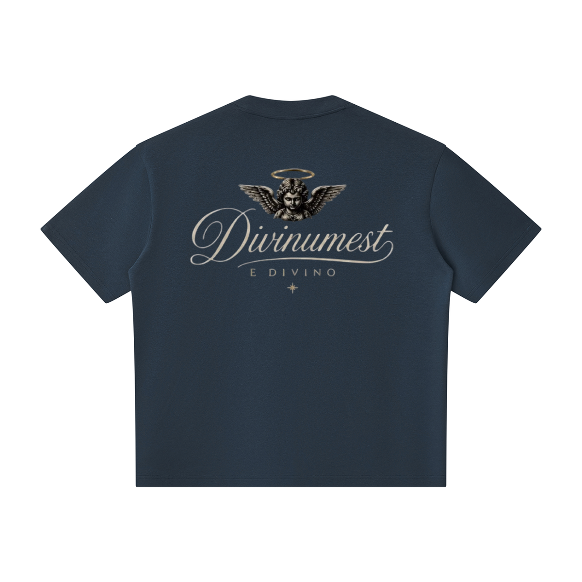 DIVINUMEST Baby Angel Oversized Piping Henley T-Shirt