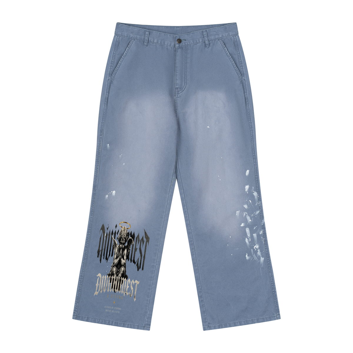 DIVINUMEST "Big Guy" Vintage Wash Splatter Denim Jeans
