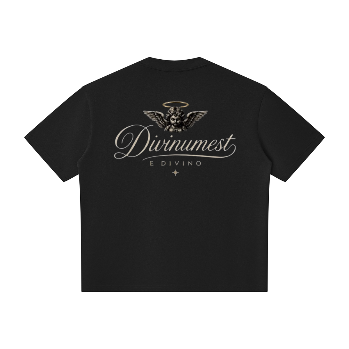 DIVINUMEST Baby Angel Oversized Piping Henley T-Shirt
