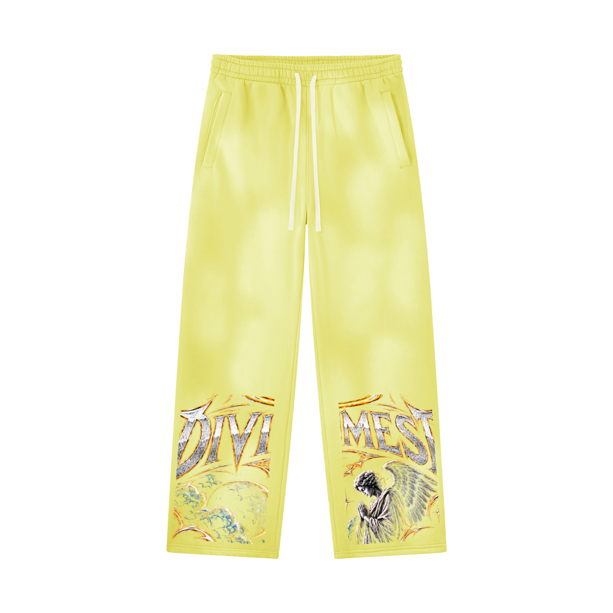 DIVINUMEST  Sunfade Wide Leg Fleece Sweatpants