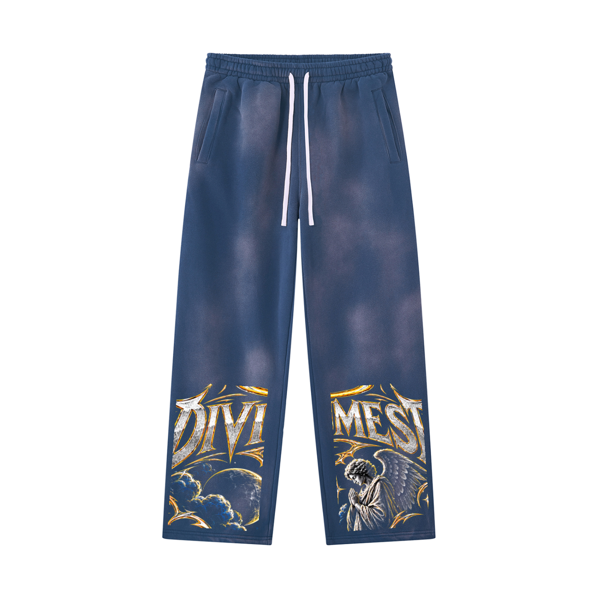 DIVINUMEST  Sunfade Wide Leg Fleece Sweatpants