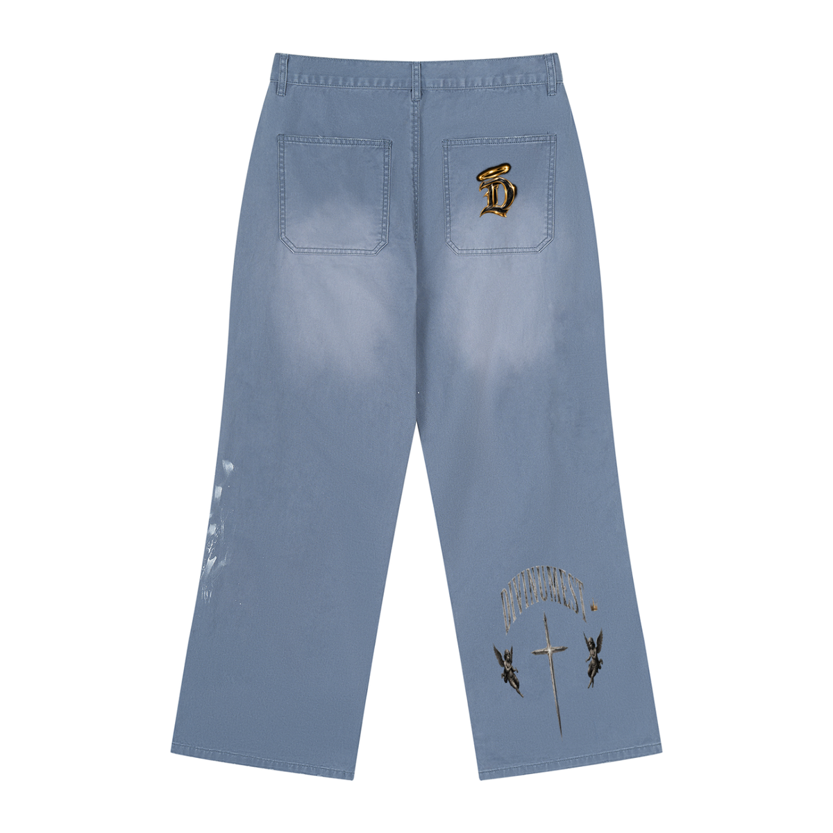 DIVINUMEST "Big Guy" Vintage Wash Splatter Denim Jeans