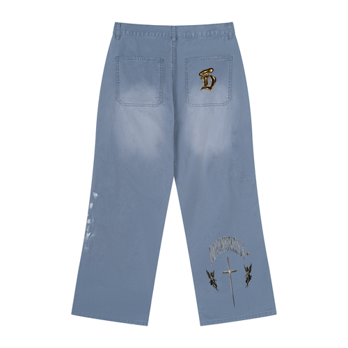 DIVINUMEST "Big Guy" Vintage Wash Splatter Denim Jeans