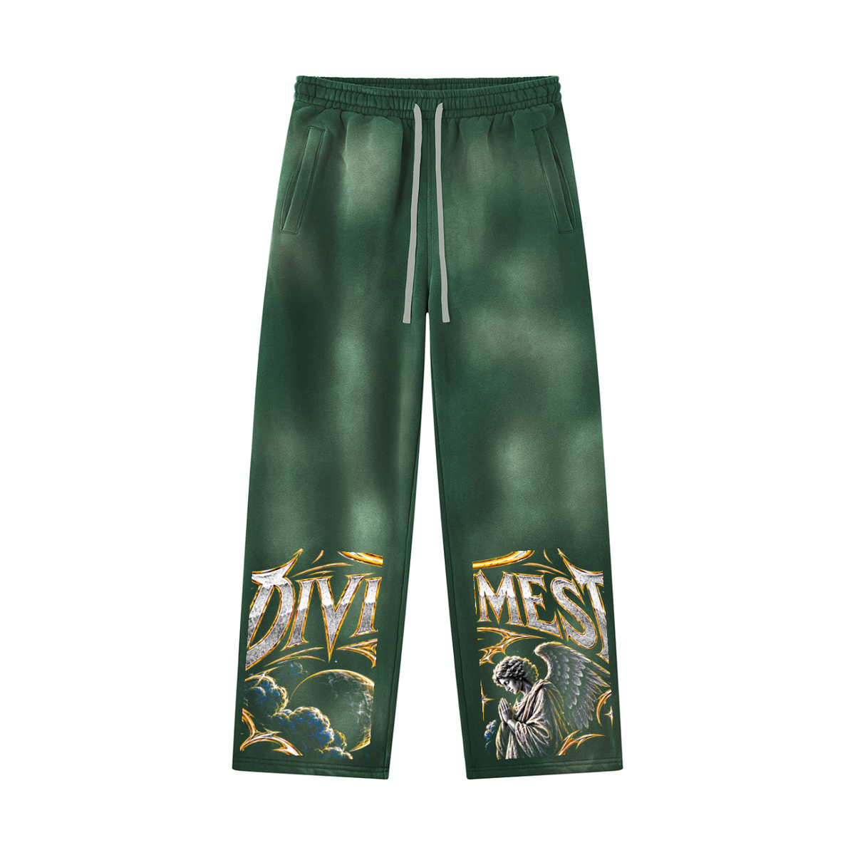 DIVINUMEST  Sunfade Wide Leg Fleece Sweatpants