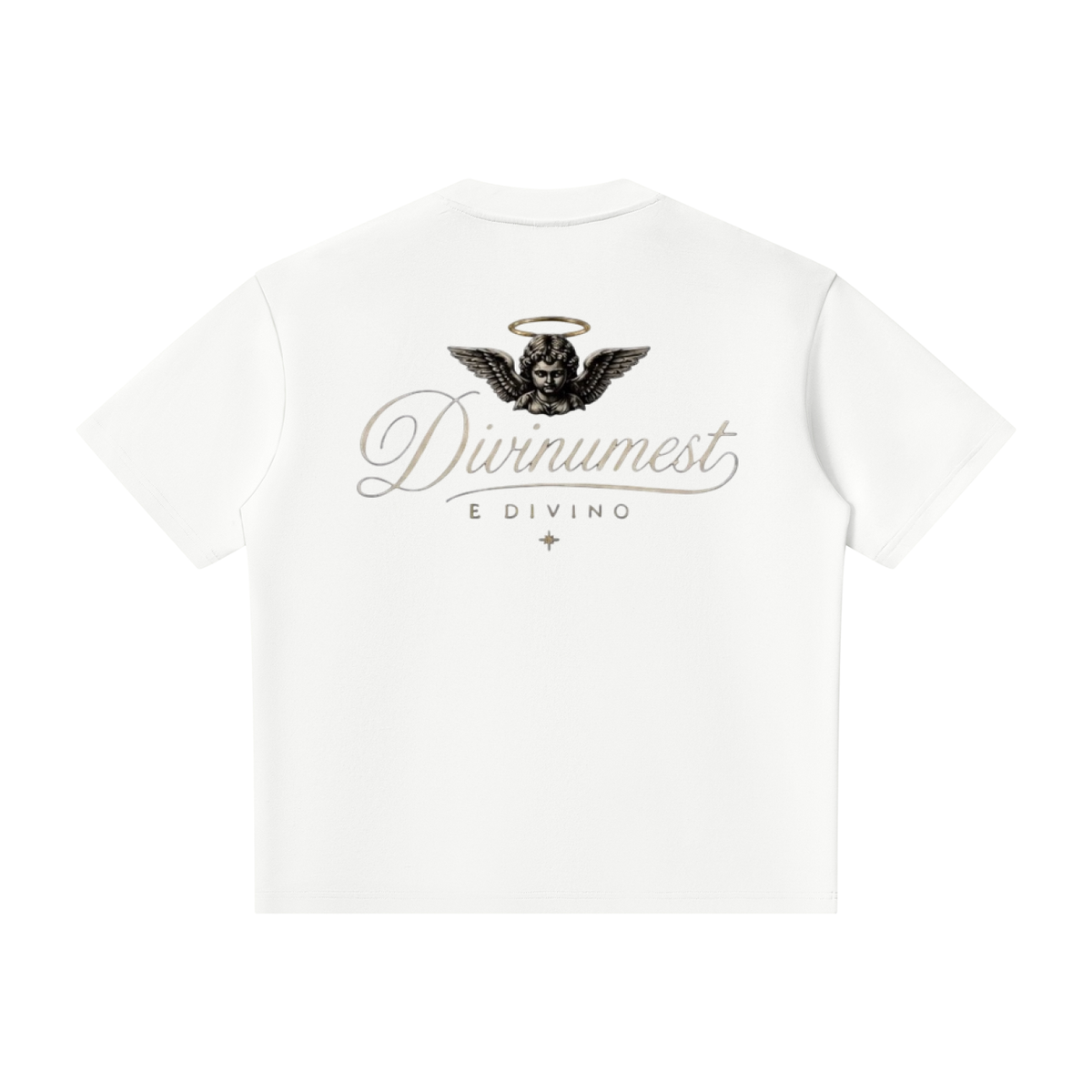 DIVINUMEST Baby Angel Oversized Piping Henley T-Shirt