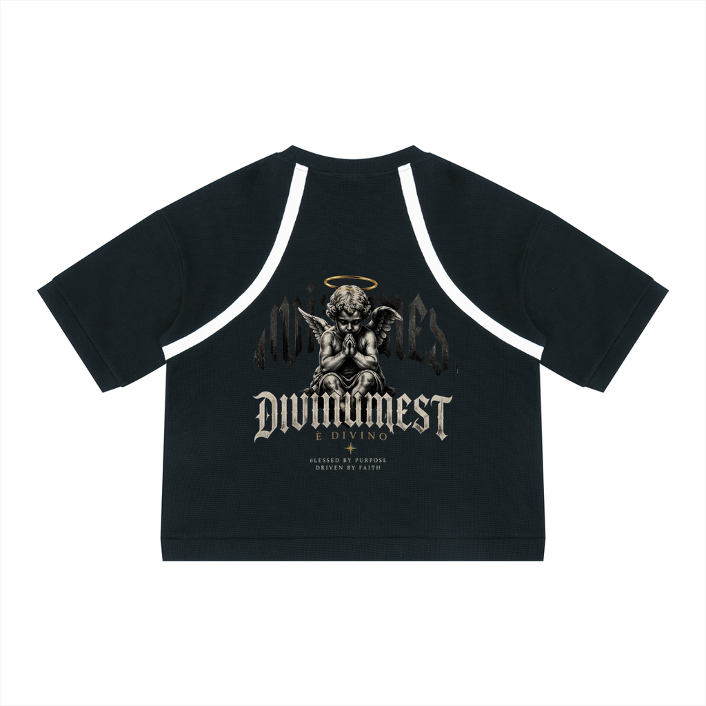 DIVINUMEST "Faithful" Color Block Waffle Boxy T-Shirt