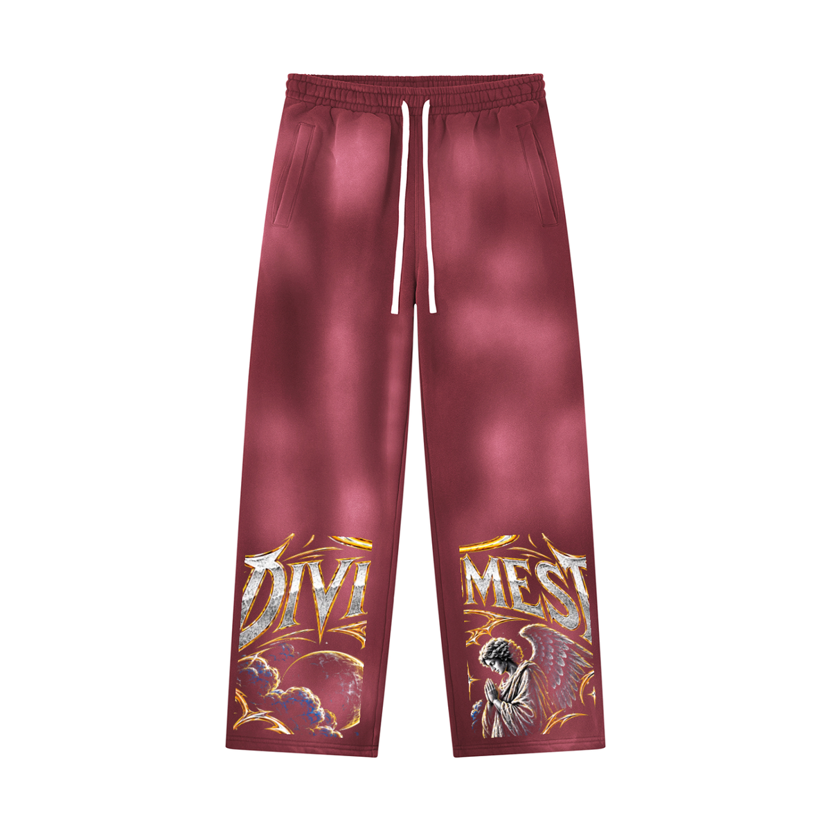 DIVINUMEST  Sunfade Wide Leg Fleece Sweatpants