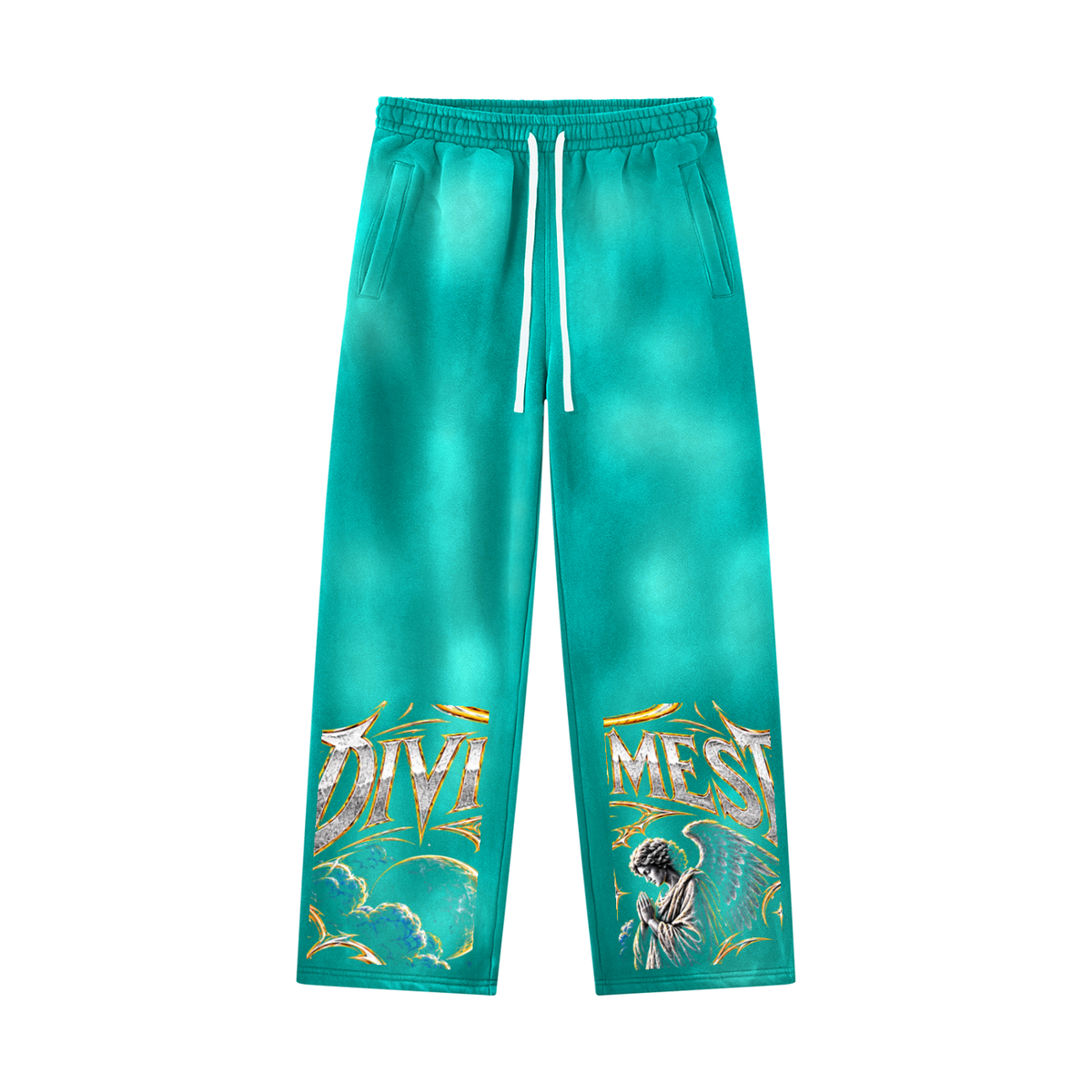 DIVINUMEST  Sunfade Wide Leg Fleece Sweatpants